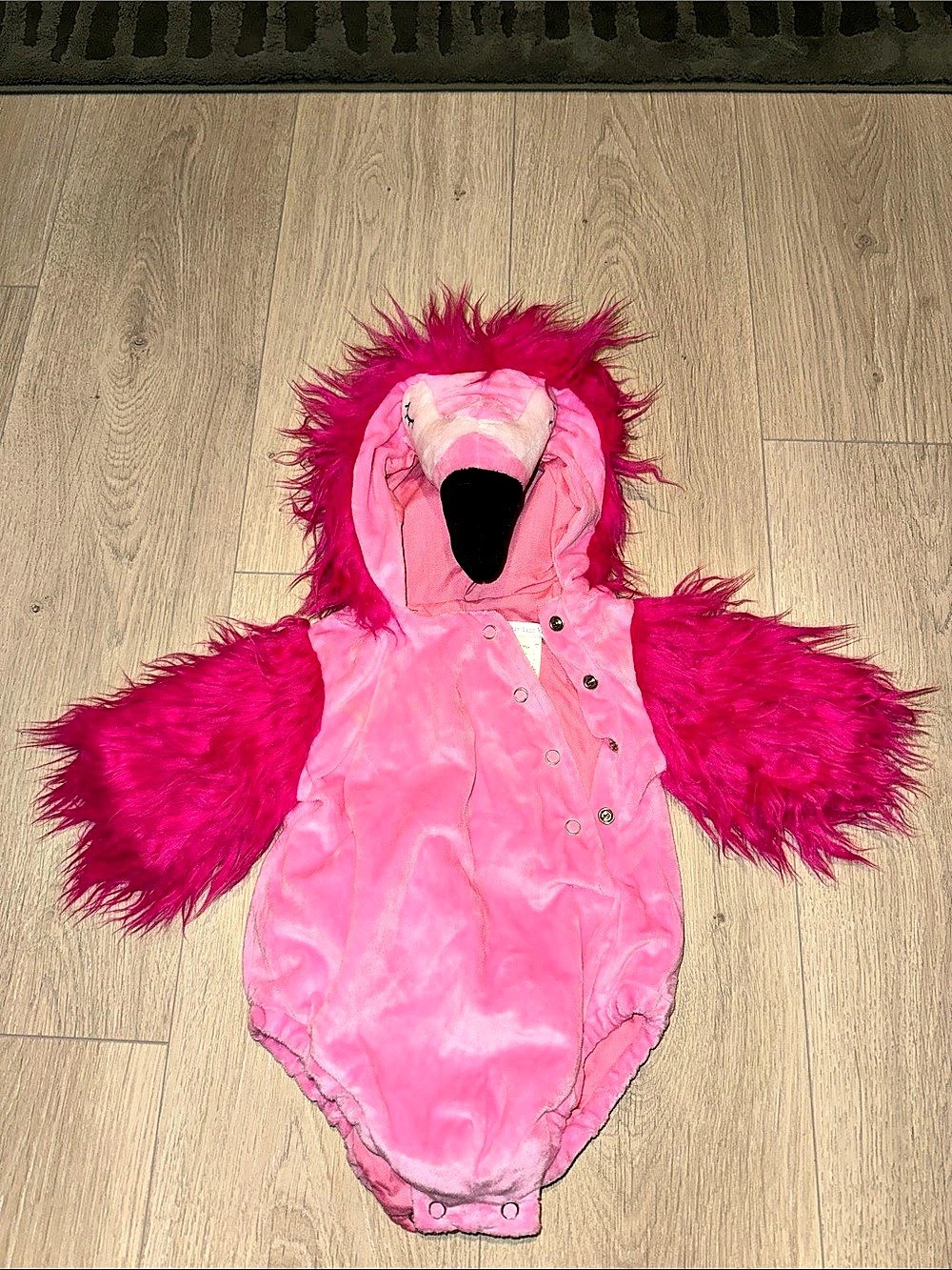 Pottery Barn Kids Baby Flamingo Halloween Costume Pink Footie 6-9 Mos